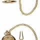 A photo of a gold style filigree design pocket watch