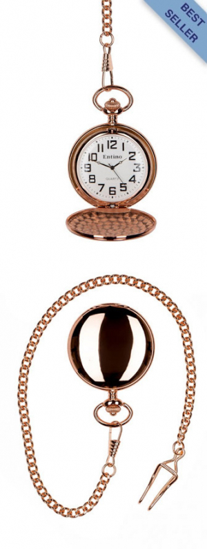 Plain Polished Rose Gold Pocket Watch
