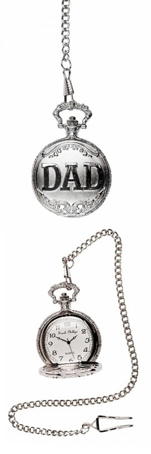 A photo of a silver DAD Pocket Watch